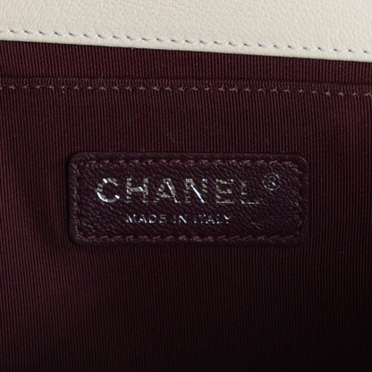 Chanel Goatskin Quilted Patent Medium Duo Boy Flap Ecru 9 of 10