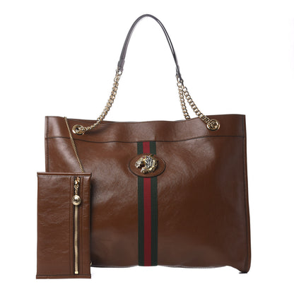 Gucci Calfskin Large Rajah Chain Tote Cuir 1 of 15