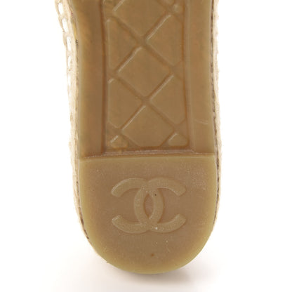 Chanel Patent Calfskin Crystal CC Espadrilles 36 White Black 11 of 12