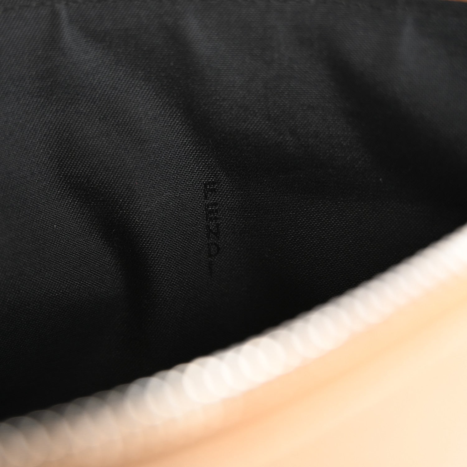 Fendi Cotton Canvas Vitello Grace Light Logo Pouch Beige 6 of 8