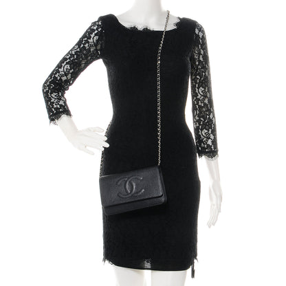 Chanel Caviar Wallet on Chain WOC Black 2 of 10
