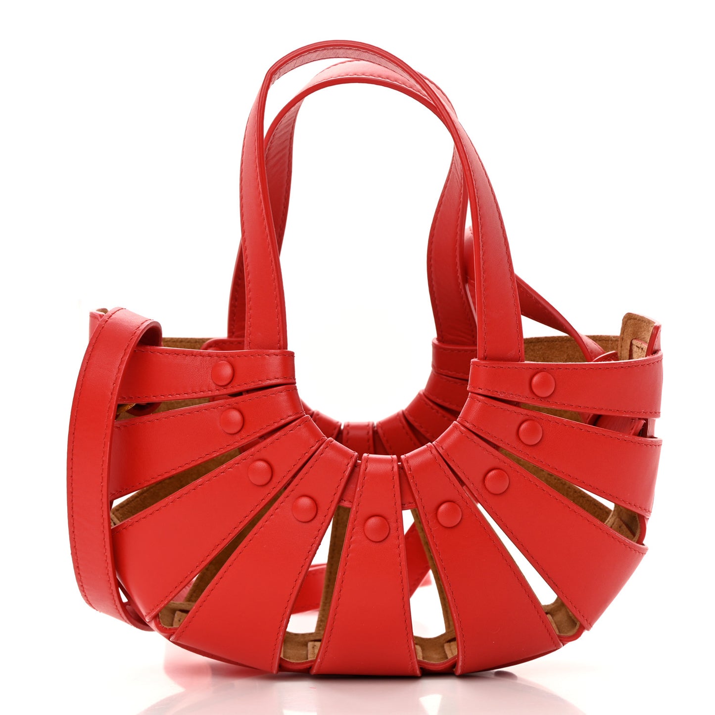 French Calfskin Small Shell Bag Chili Tomato