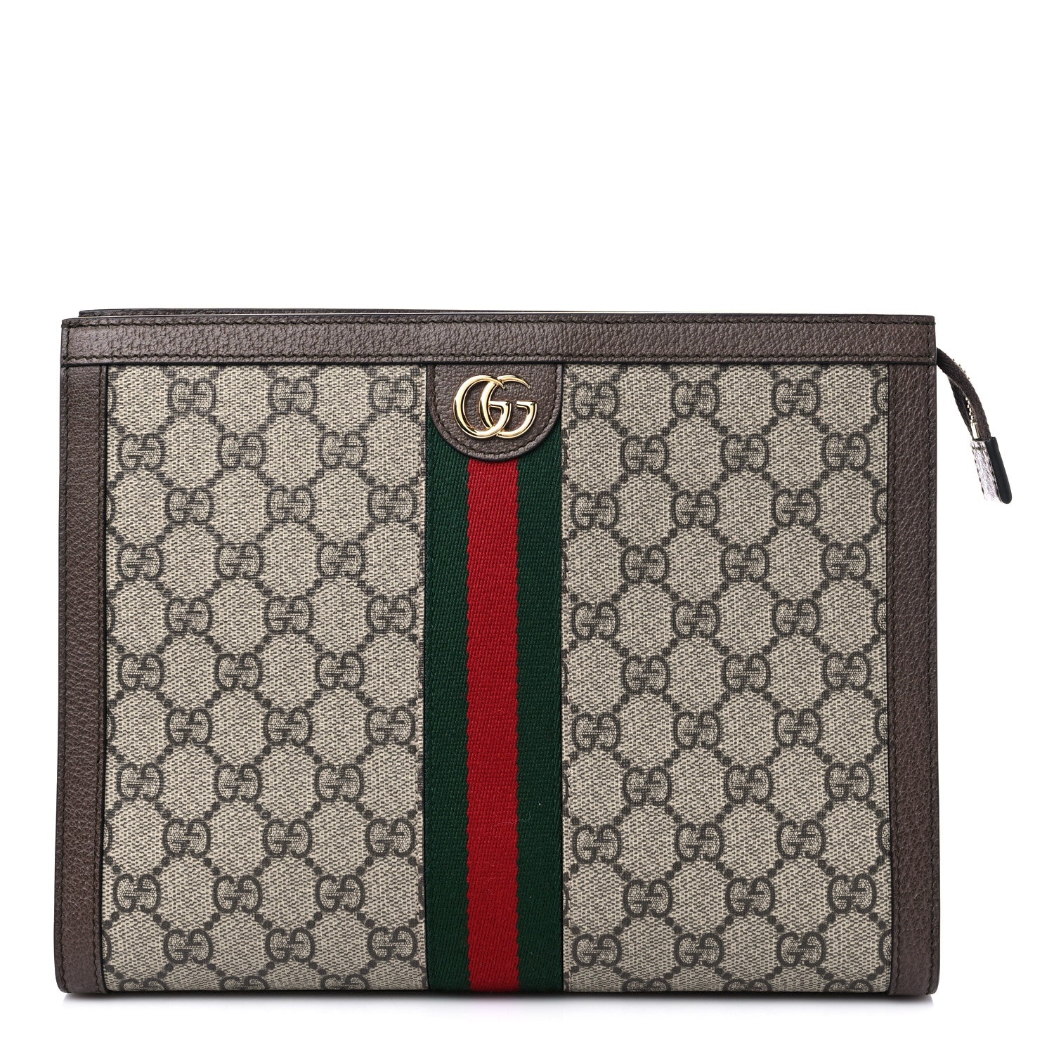 Gucci GG Supreme Monogram Web Ophidia Pouch Brown 1 of 11