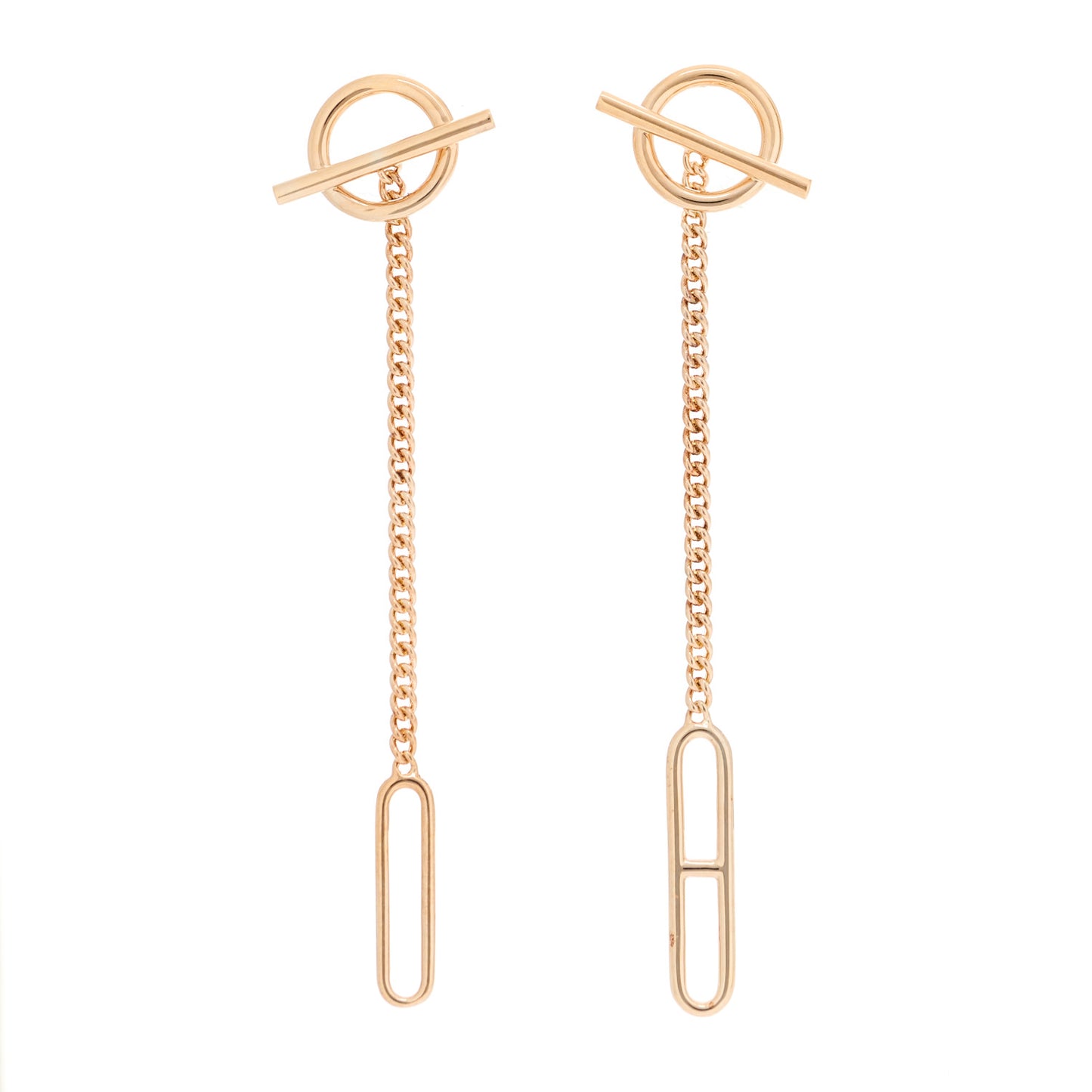 18K Rose Gold Echappee Asymmetric Earrings
