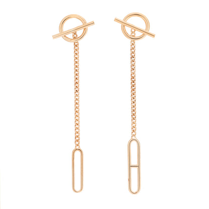 Hermes 18K Rose Gold Echappee Asymmetric Earrings 1 of 5