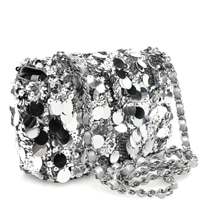 Chanel Sequin Mini Rectangular Flap Silver 3 of 10