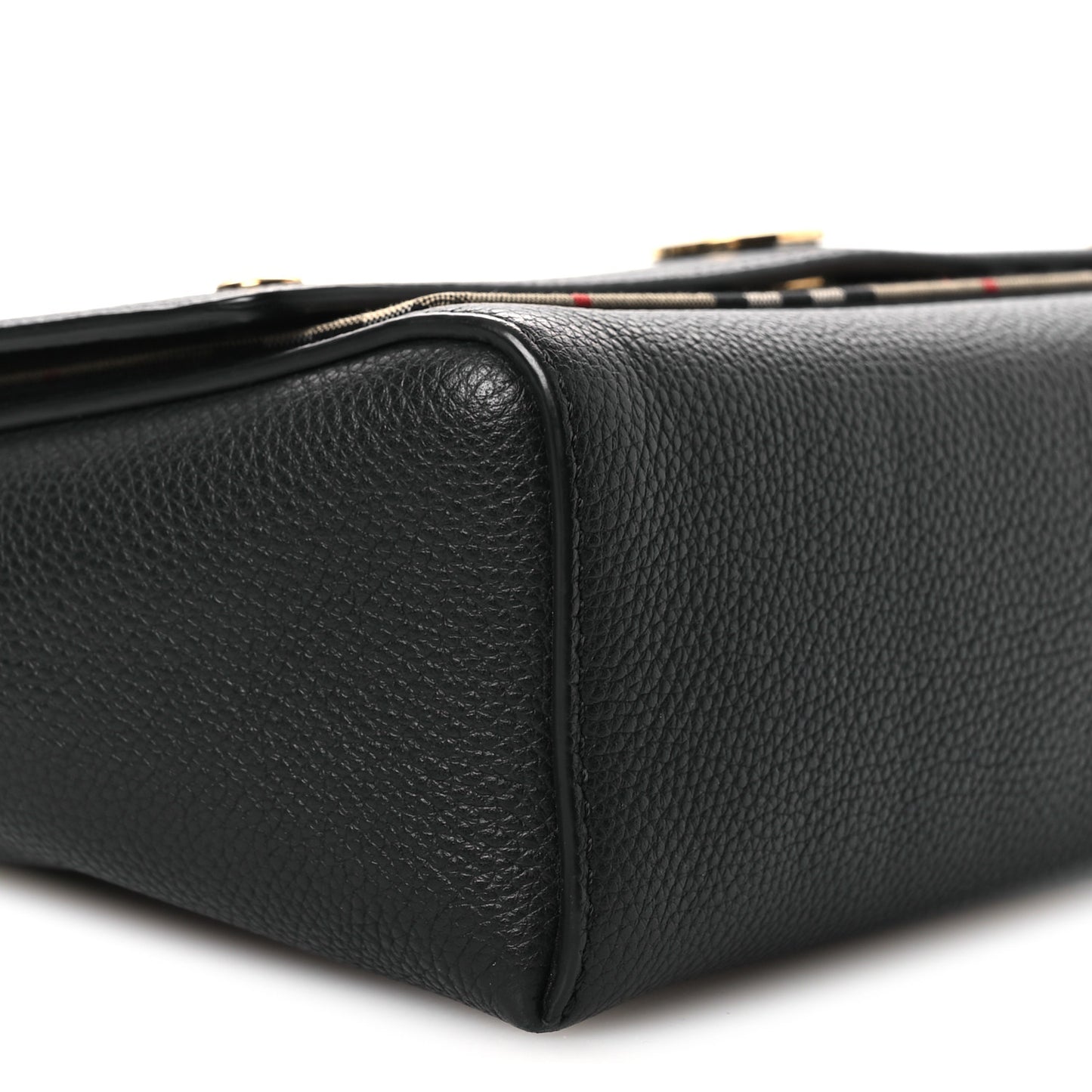 Grainy Calfskin Vintage Check Note Crossbody Bag Black