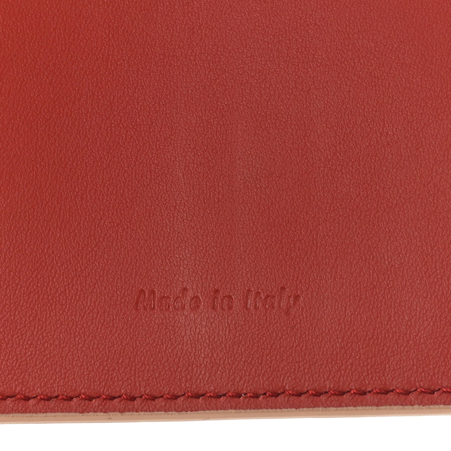 Grained Calfskin Medium Multifunction Strap Wallet Powder Red