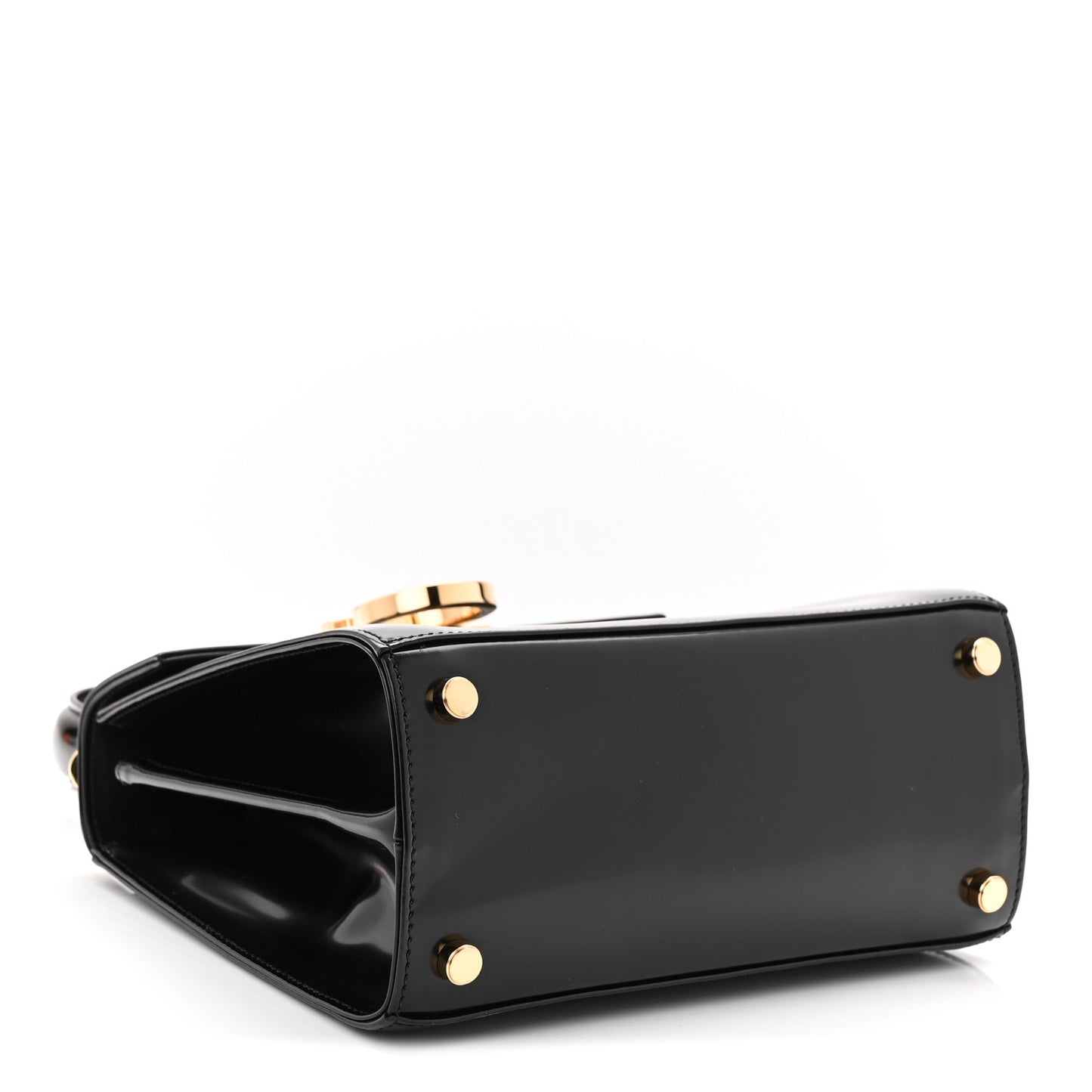 Brushed Off Calfskin Small Iconic Top Handle Black