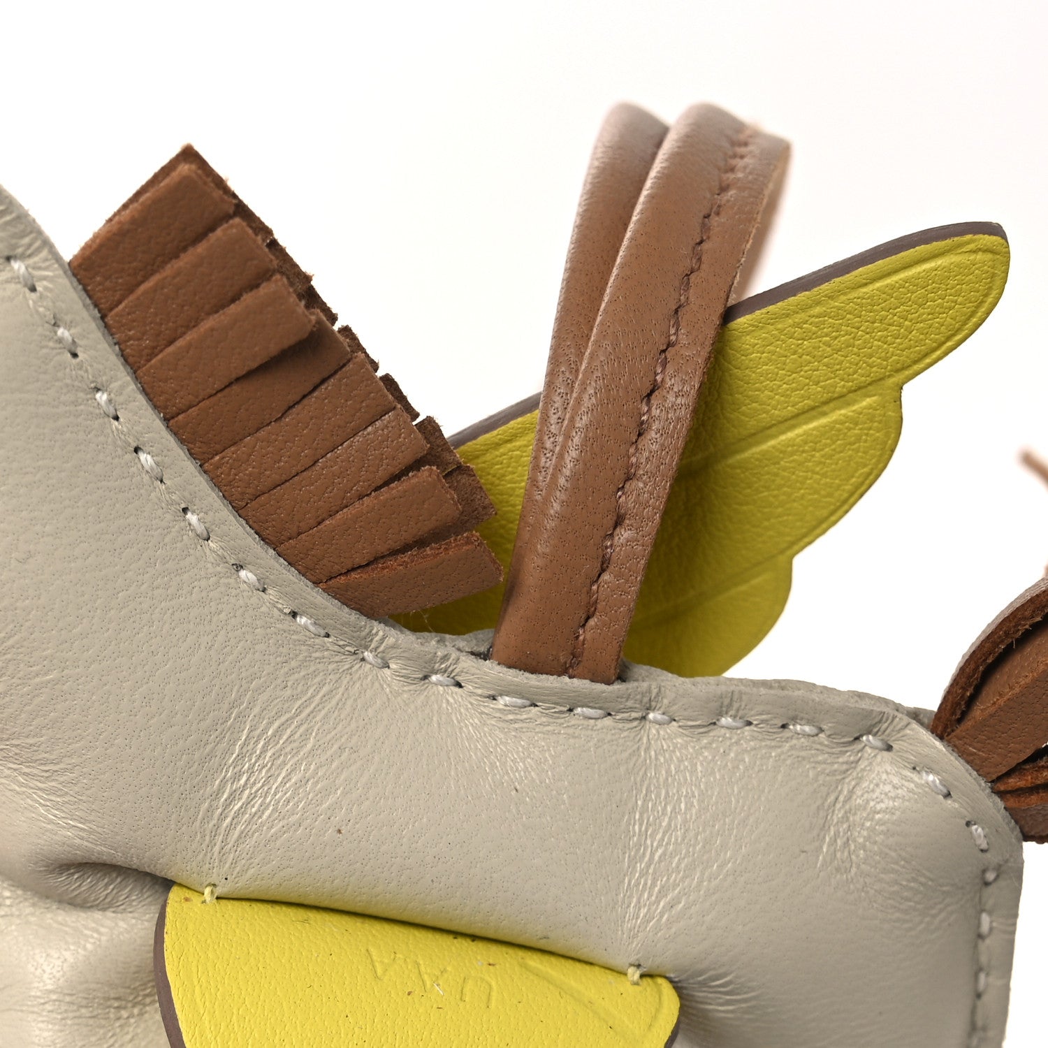 Hermes Milo Lambskin Grigri Rodeo Pegase Horse Bag Charm PM Craie Chai Lime 4 of 5