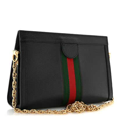 Gucci Calfskin GG Web Small Ophidia Chain Shoulder Bag Black 3 of 12