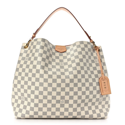 Louis Vuitton Damier Azur Graceful MM Rose Ballerine 1 of 9