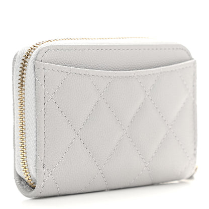 Chanel Caviar Quilted Zip Coin Purse Grey 3 of 8