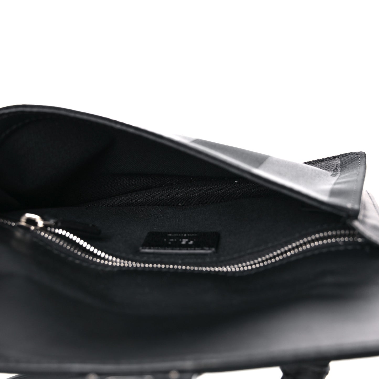 Recycled Nylon Vitello Grace Light Pequin Baguette Belt Pouch Black