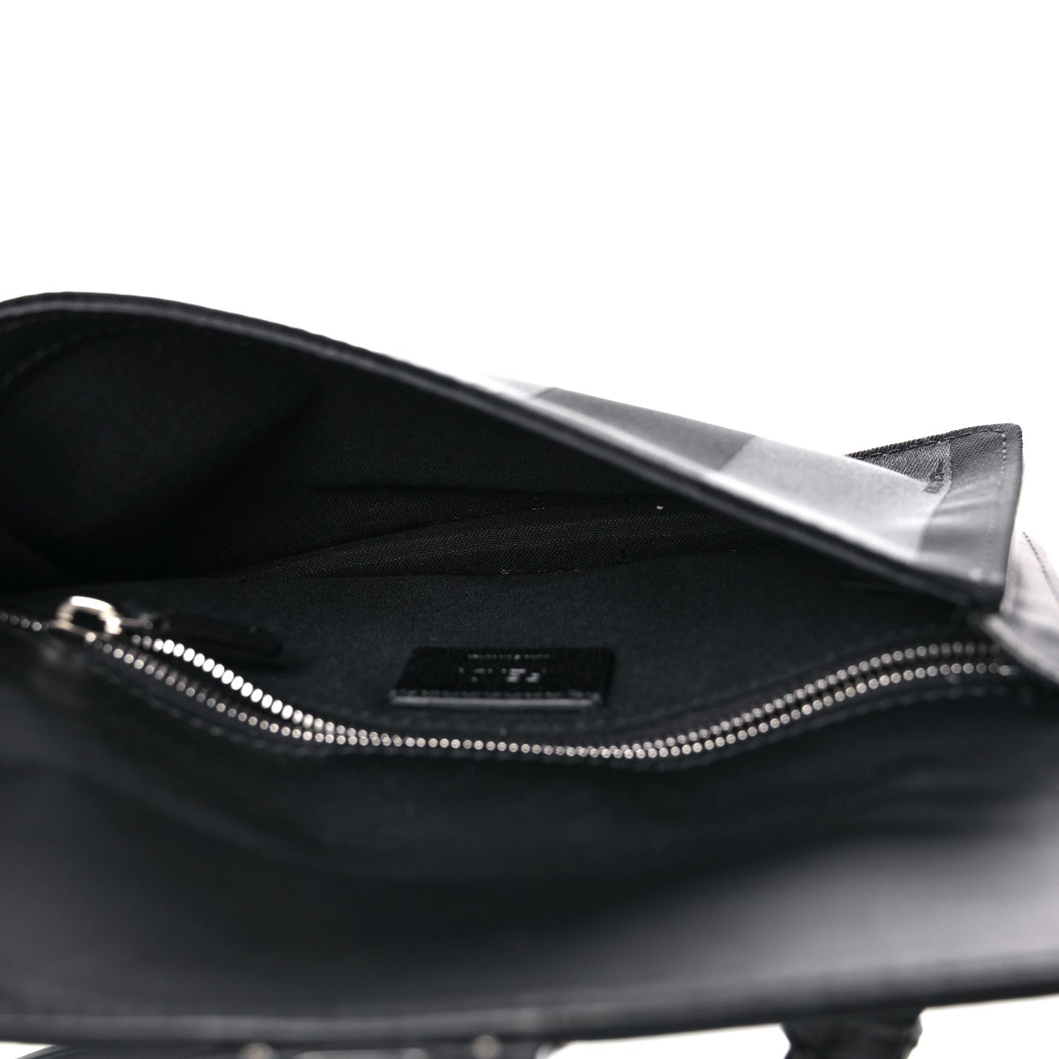 Fendi Recycled Nylon Vitello Grace Light Pequin Baguette Belt Pouch Black 5 of 9