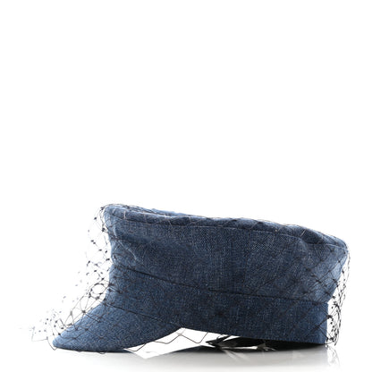 Christian Dior Denim Arty Veil Cap 58 Blue 2 of 9