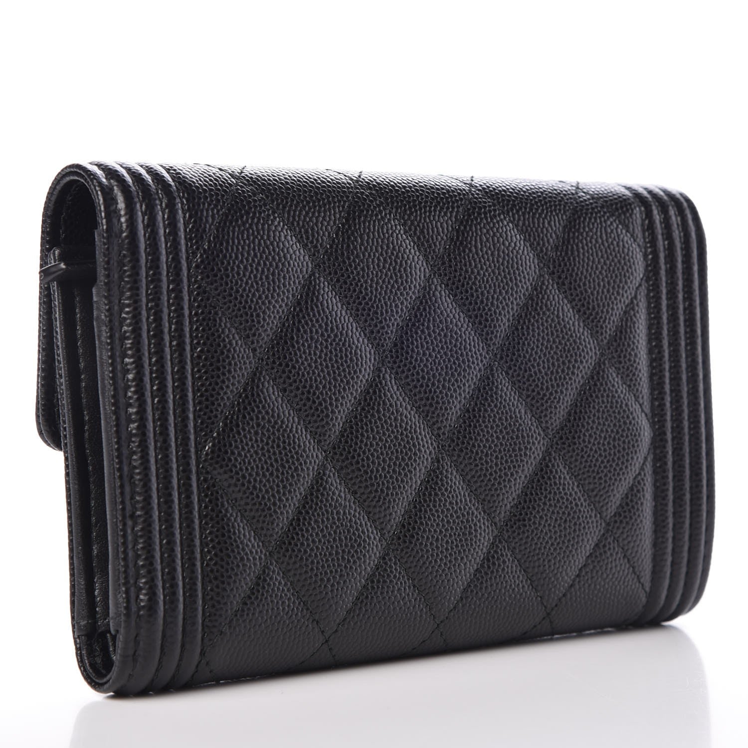 Chanel Caviar Quilted Medium Boy Flap Wallet Black 4 of 8