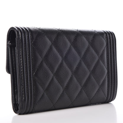 Chanel Caviar Quilted Medium Boy Flap Wallet Black 4 of 8