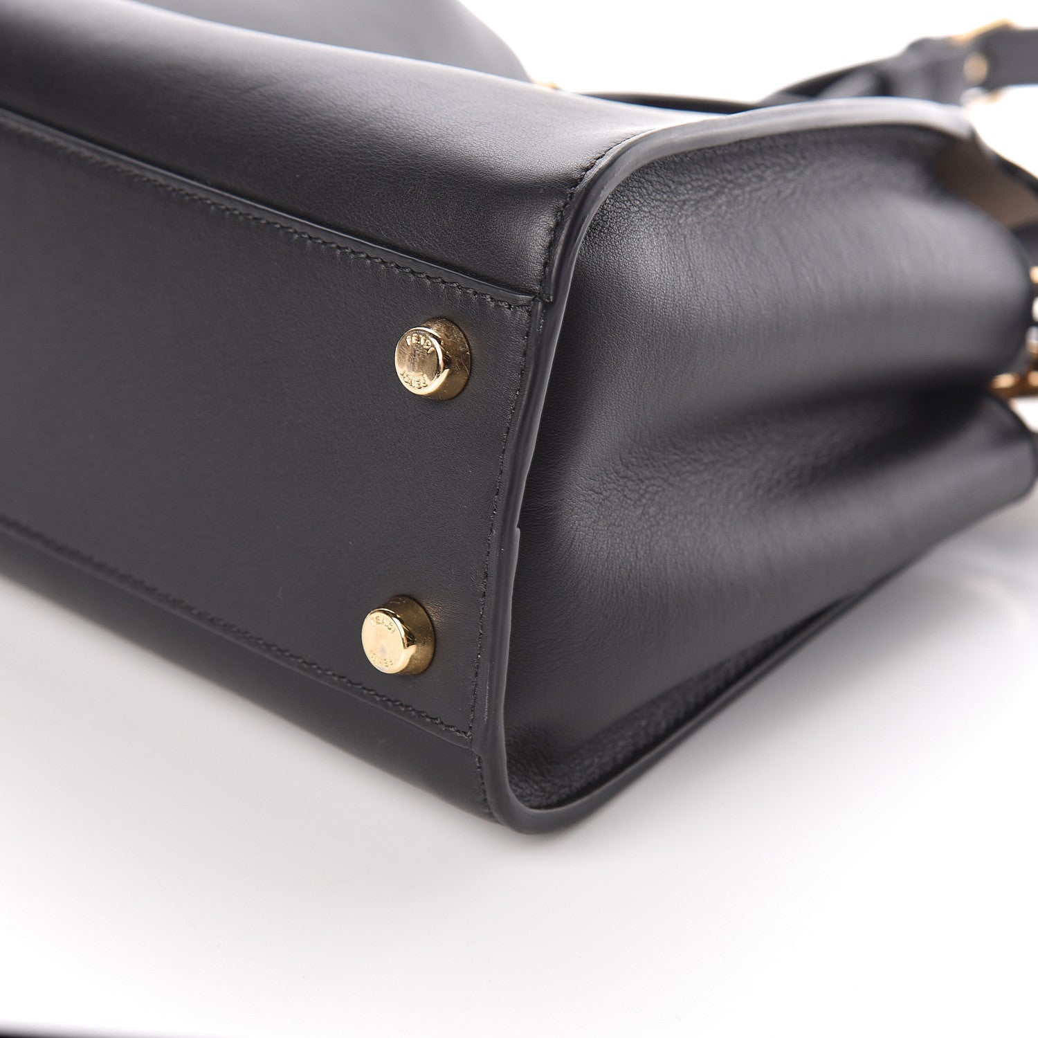 Fendi Vitello Tahiti Burro Medium Peekaboo Iconic Essentially Satchel Black Corda 10 of 10