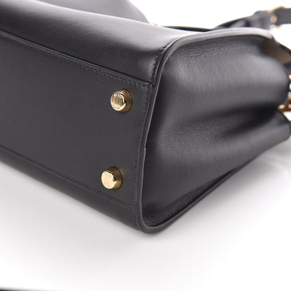 Fendi Vitello Tahiti Burro Medium Peekaboo Iconic Essentially Satchel Black Corda 10 of 10