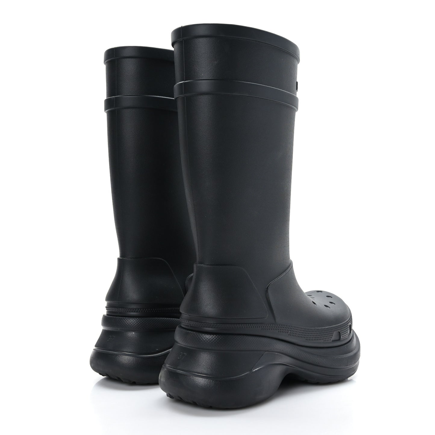 X CROCS Rubber Womens Rain Boots 37 Black