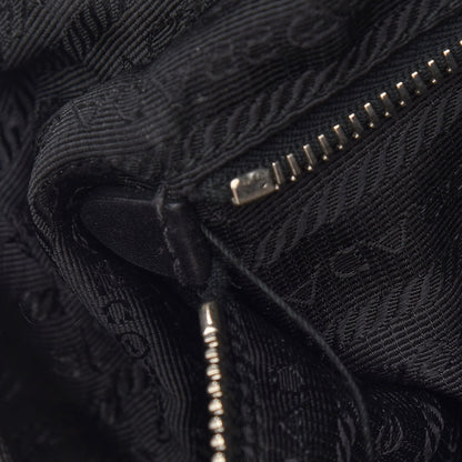 Prada Soft Calfskin Pleated Hobo Black 9 of 9