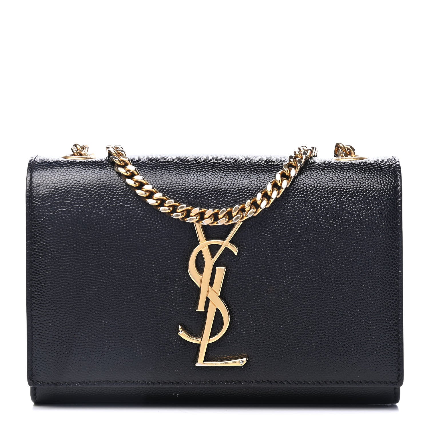 Saint Laurent Grain De Poudre Small Monogram Kate Satchel Black 1 of 6