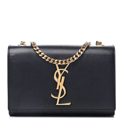 Saint Laurent Grain De Poudre Small Monogram Kate Satchel Black 1 of 6