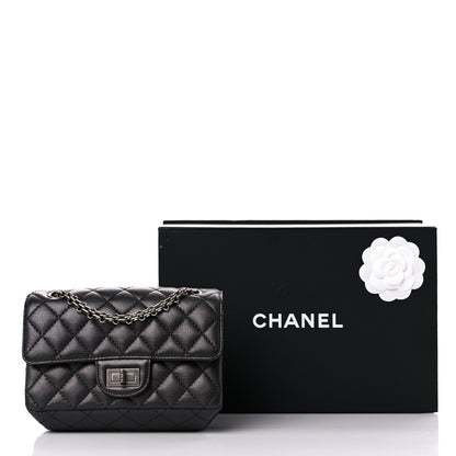 Chanel Metallic Sheepskin Quilted 2.55 Reissue Mini Flap Black 10 of 10