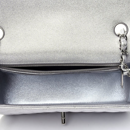 Chanel Metallic Lambskin Quilted Mini Rectangular Flap Silver 4 of 5