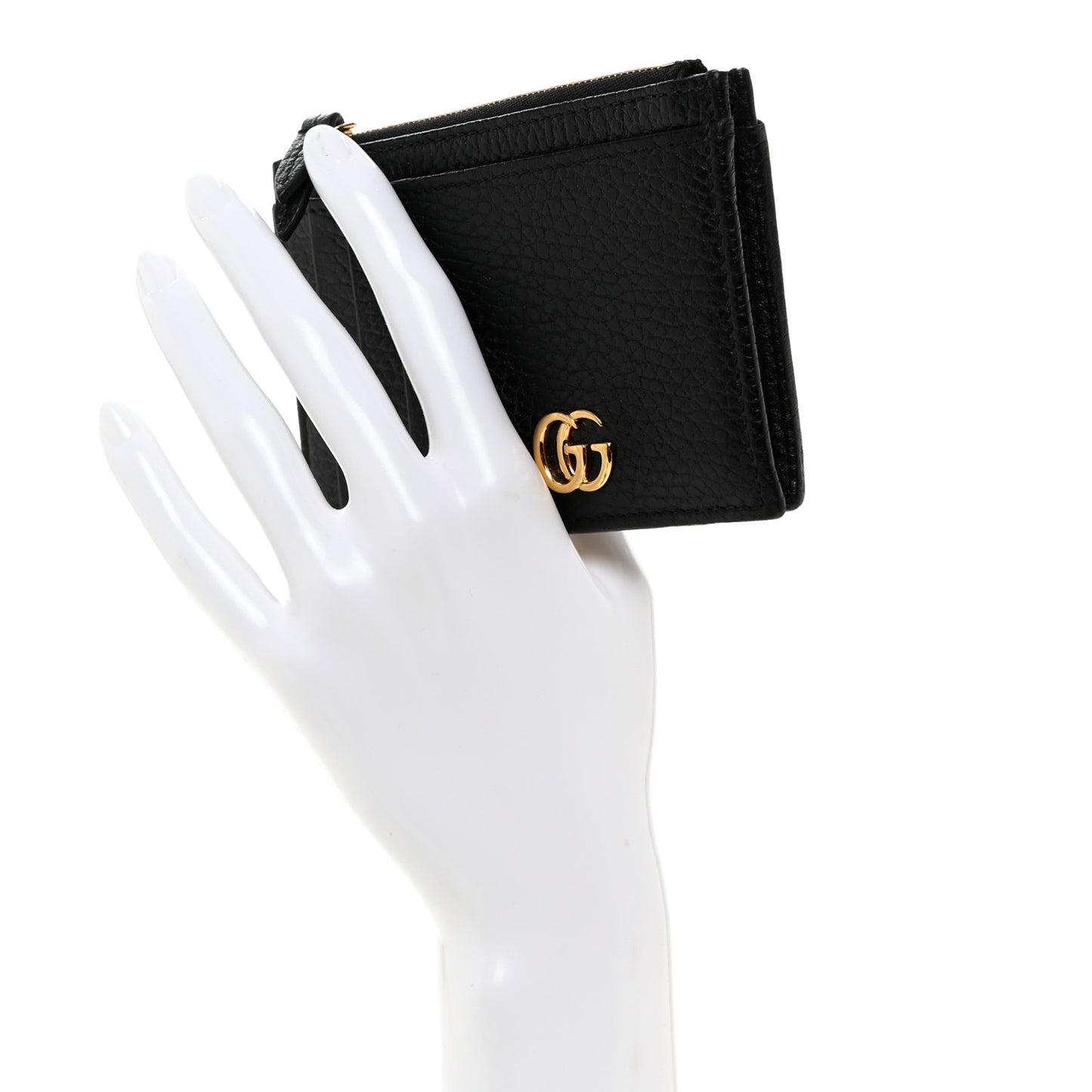Dollar Calfskin GG Marmont Coin Case Card Holder Black