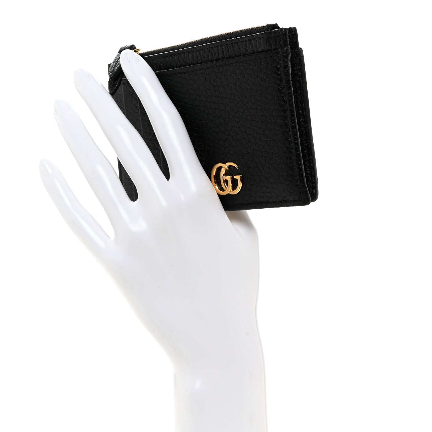 Gucci Dollar Calfskin GG Marmont Coin Case Card Holder Black 2 of 8