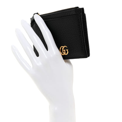 Gucci Dollar Calfskin GG Marmont Coin Case Card Holder Black 2 of 8
