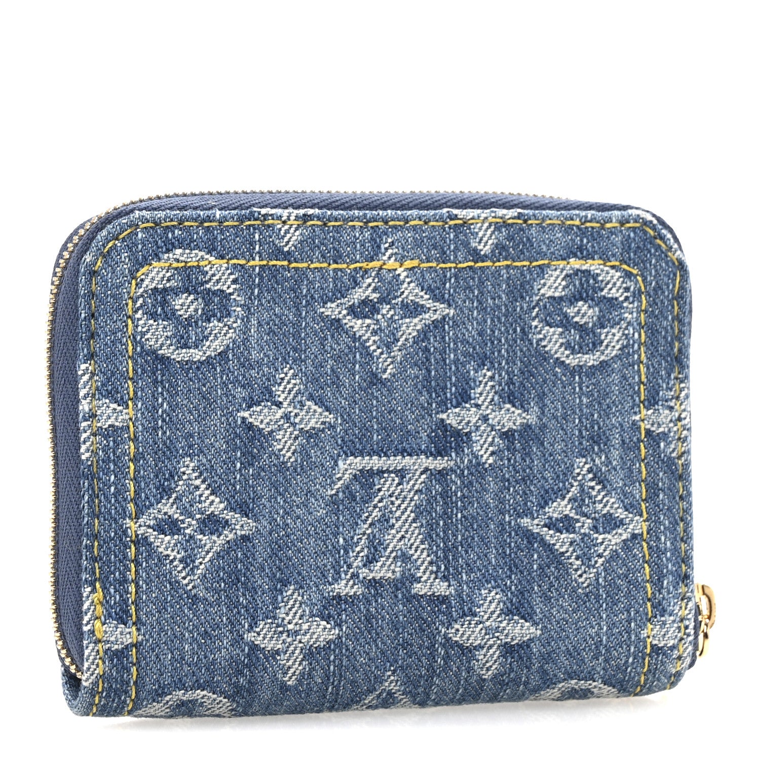 Louis Vuitton Denim Monogram Zippy Coin Purse Blue 3 of 8