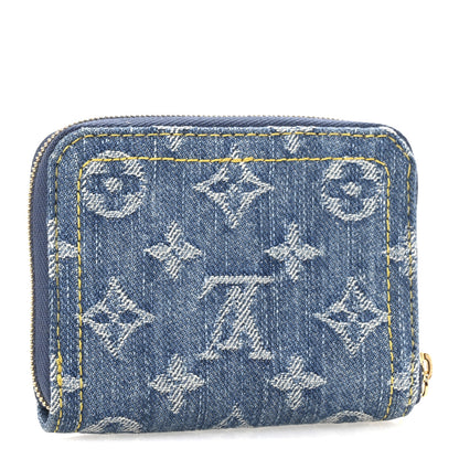 Louis Vuitton Denim Monogram Zippy Coin Purse Blue 3 of 8