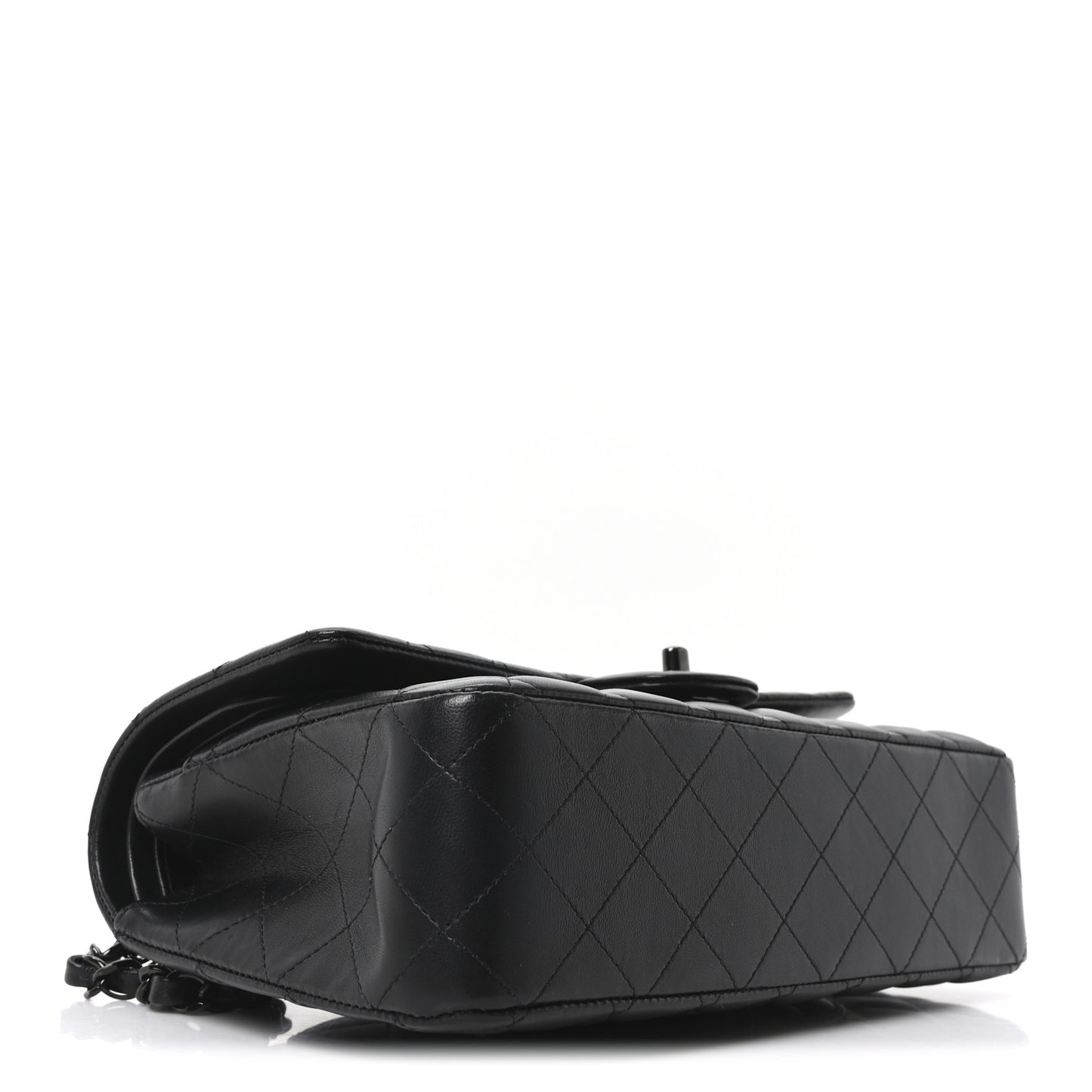 Lambskin Quilted Medium Double Flap So Black