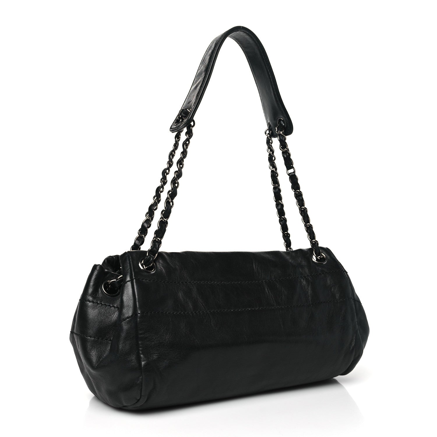 Chanel Lambskin Lax Accordion Hobo Black 3 of 10