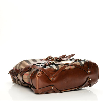 Burberry House Check Bridle Calfskin Medium Gosford Hobo Dark Tan 4 of 11