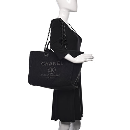 Chanel Lurex Boucle Medium Deauville Tote Black 2 of 10