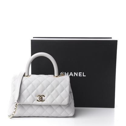 Chanel Caviar Quilted Mini Coco Handle Flap Light Grey 13 of 13