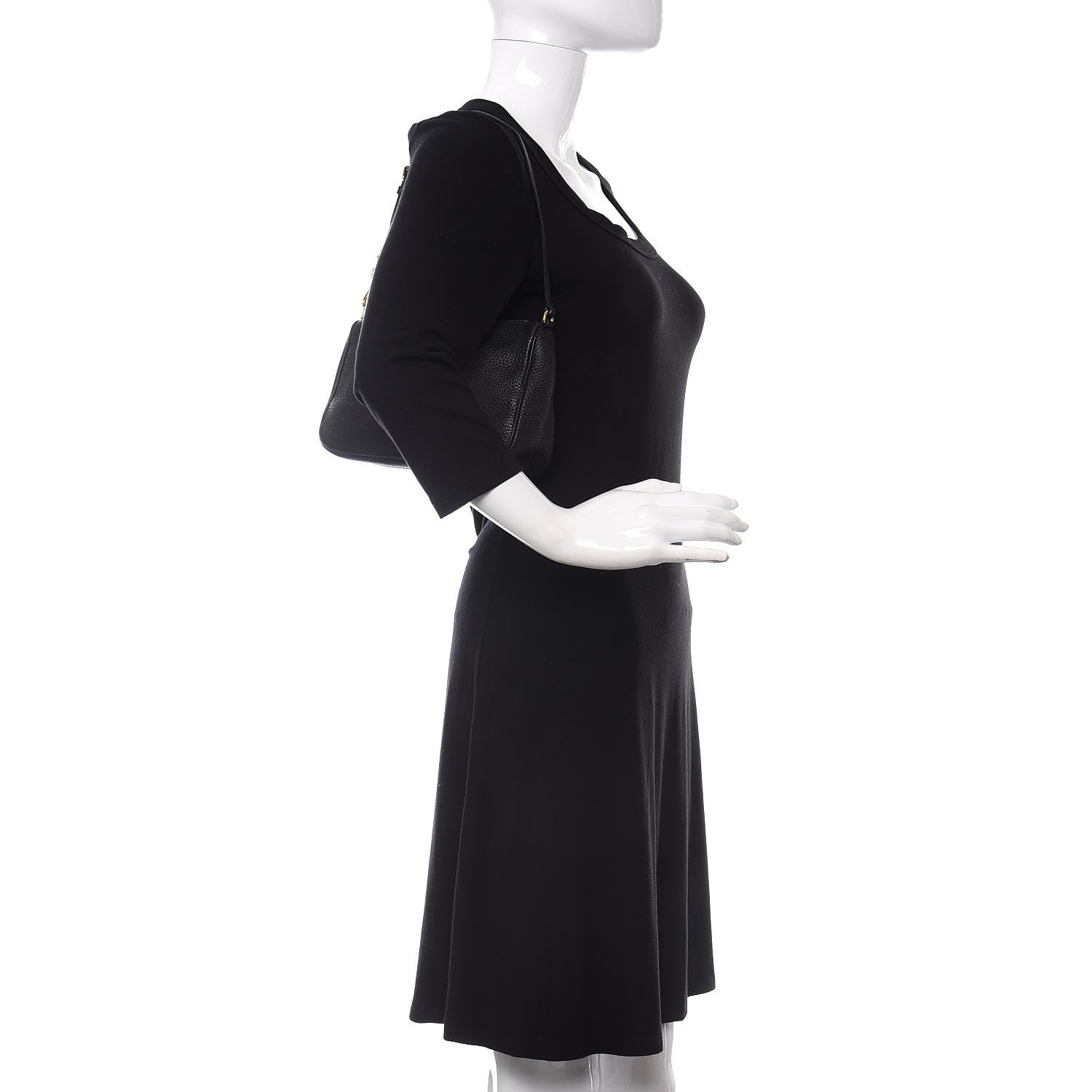 Prada Vitello Daino Pochette Bag Black 2 of 10