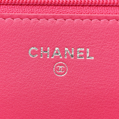 Chanel Patent Calfskin Quilted Wallet On Chain WOC Pink 6 of 12