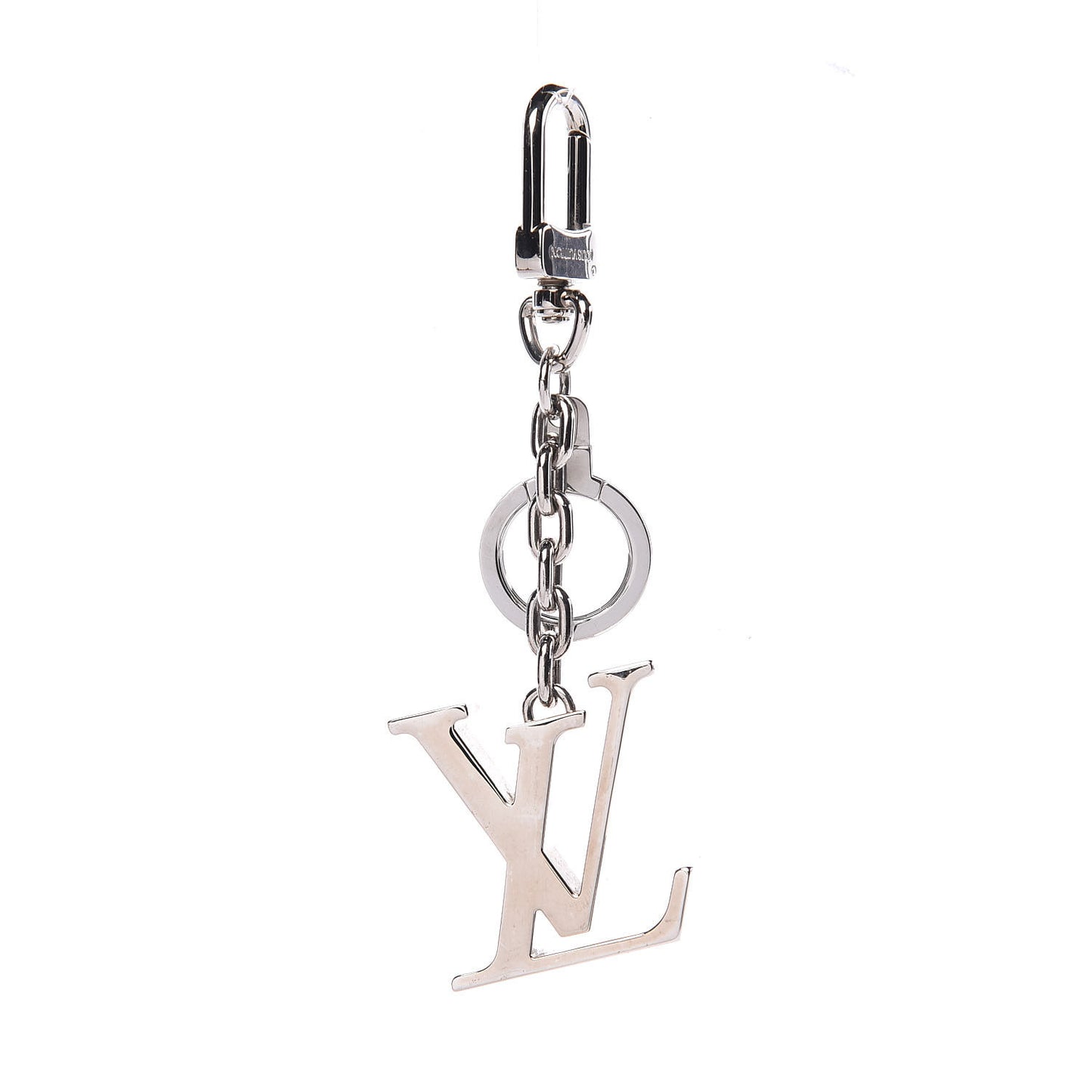 LV Facettes Bag Charm Key Holder Silver