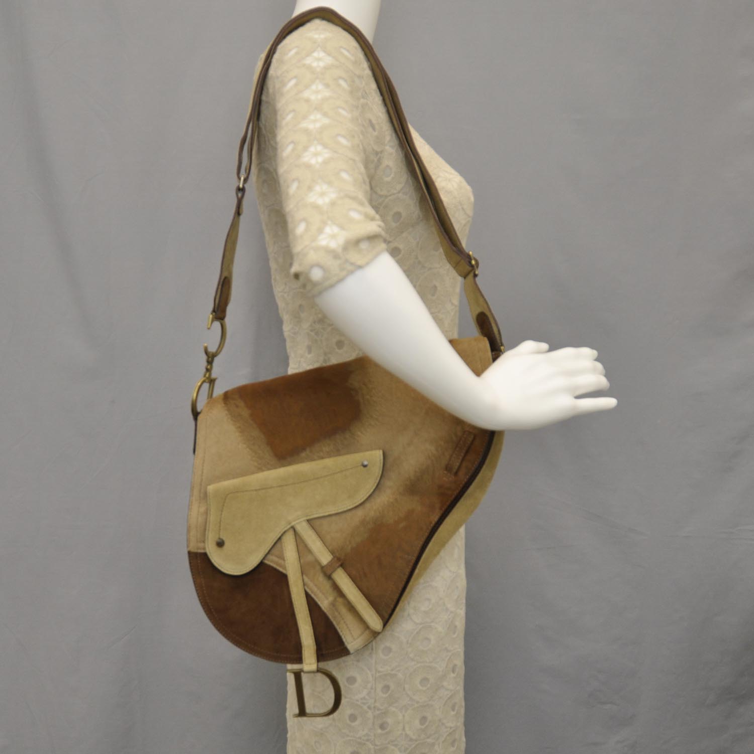 Christian Dior Pony Hair Baudrier Saddle Bag 4 of 13