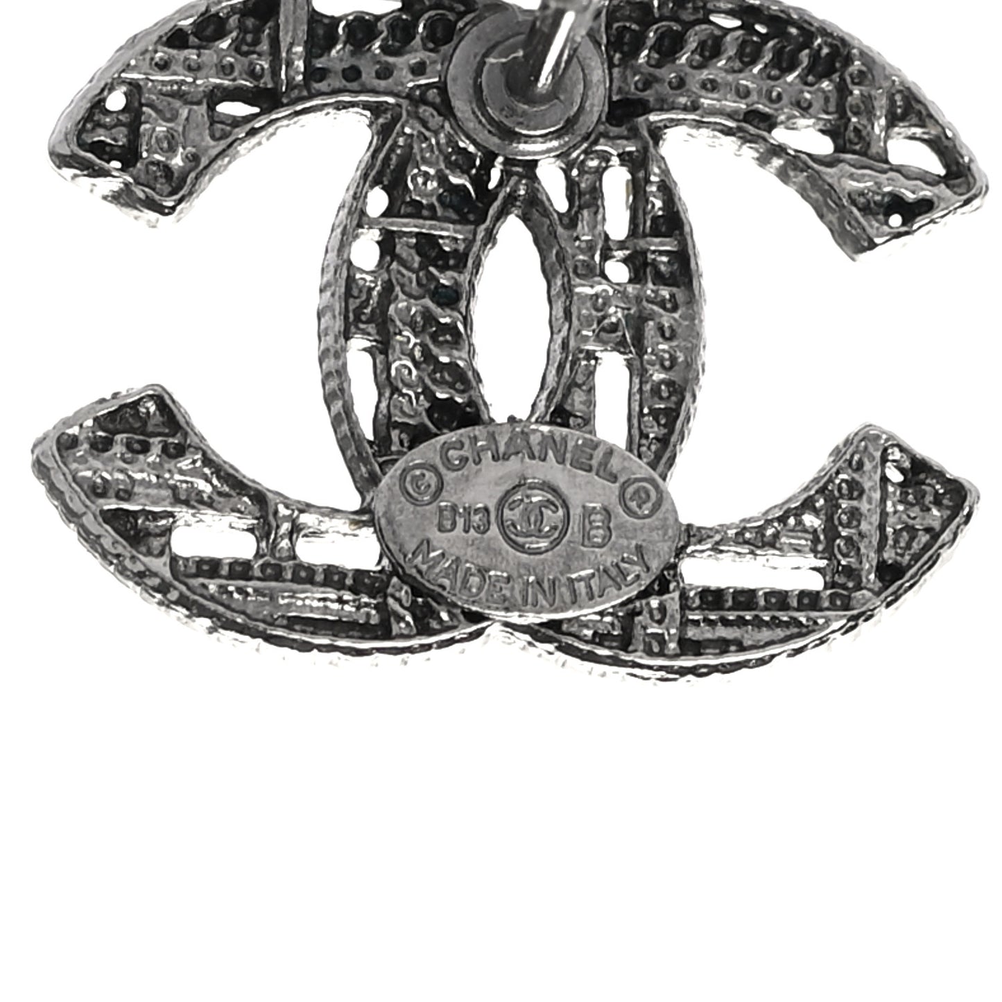 CC Chain Earrings Dark Silver
