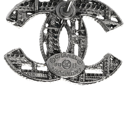 Chanel CC Chain Earrings Dark Silver 4 of 4