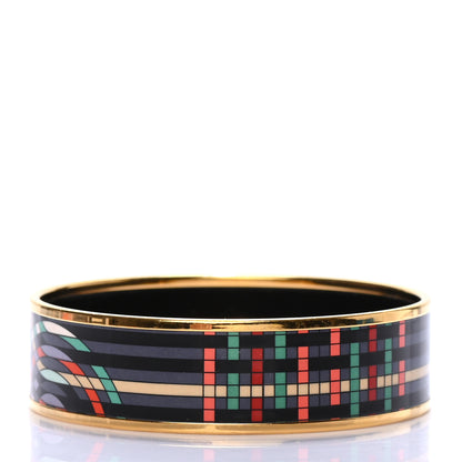 Hermes Enamel Printed Wide Spirographie Bracelet 70 3 of 5