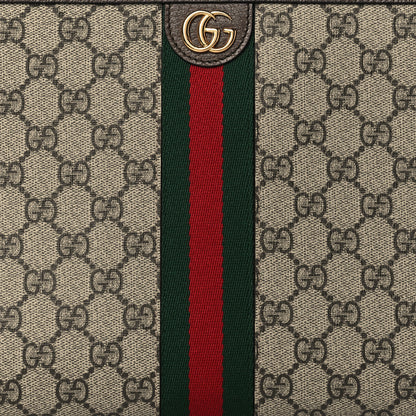 Gucci GG Supreme Monogram Web Ophidia Pouch Brown 8 of 11