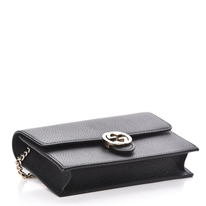 Gucci Dollar Calfskin Interlocking G Chain Wallet Black 4 of 11