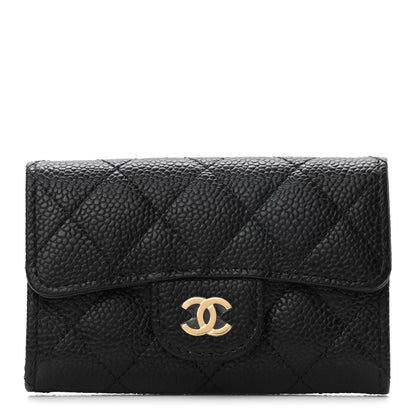 Chanel Caviar Quilted Flap Card Holder Wallet Black 1 of 8